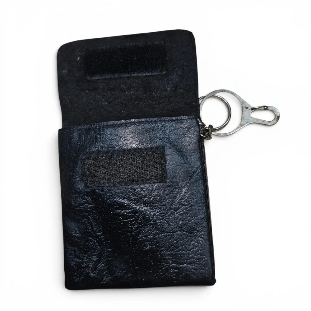 Belt Pouch Accessory Unisex Black Good Vintage JCPenney Leather Keychain Clip
